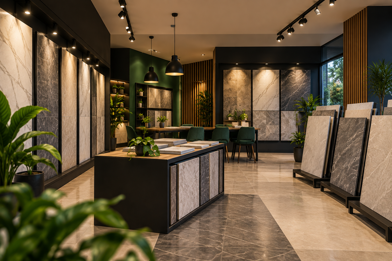 Showroom MAXI EQUIP, présentation de carreaux